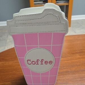 Pink and White Coffee Cup Shoulder Bag